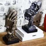 Abstract Sculpture Figurine Ornaments Silence Is Gold Office Home Decoration