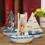 1PC Cute Mini Sailing Boat Model Nautical Home Decor