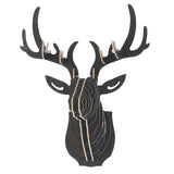 3D Wooden DIY Animal Deer Head Art Model Home Office Wall Hanging Decoration
