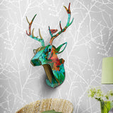 Animal Reindeer Head Wooden Wall Hanging For Living Room Bedroom Home Decor