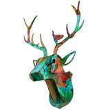 Animal Reindeer Head Wooden Wall Hanging For Living Room Bedroom Home Decor