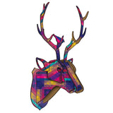 Animal Reindeer Head Wooden Wall Hanging For Living Room Bedroom Home Decor