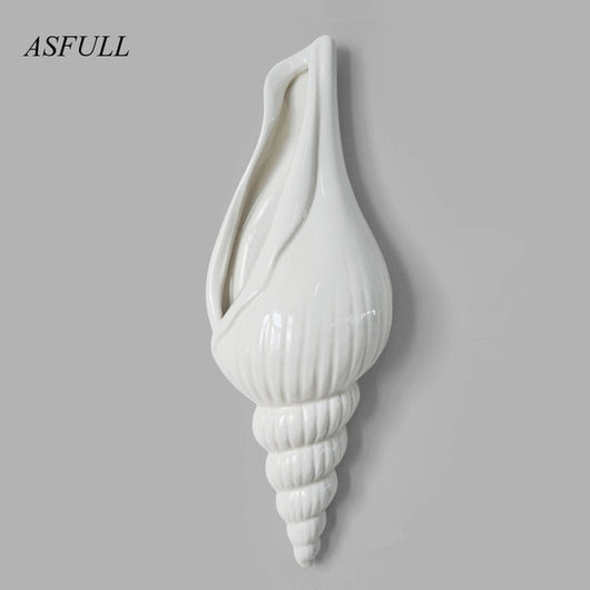 Simple Modern 3D Mural Flower Vase Modern Vase Conch Creative Background Wall Decoration Home